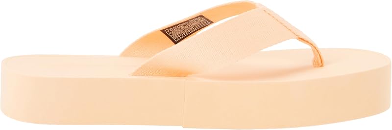 Damen Flip Flops Flatform Flipflop Jelly mit Plateau, elfenbein (Peach Dream), 39