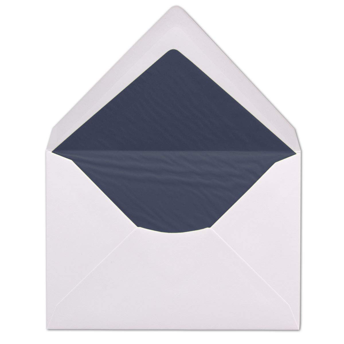 50 DIN C6 envelopes - white lined with dark blue tissue paper - 11.4 x 16.2 cm - 100 g m² wet-glued envelopes without window from your Glüxx agent