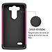 LG G3 Vigor, LG G3 mini Case, Rugged Defender Thin Slim Premium Hard PC Hybrid Soft Silicone Heavy Duty Rubber Bumper Armor Protective Case Cover Fit For LG G3 Vigor, G3 Mini LS885 D725 (Black/Rose)