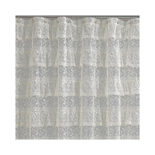 LORRAINE HOME FASHIONS Priscilla Shower Curtain, 70Inch by 72Inch