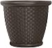 Suncast p181605e34 18" Sonora Resin Wicker Planter Contemporary Lightweight Flower Pot for Indoor and Outdoor, Use, Home, Yard, or Garden, Java primary