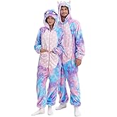 HSCTEK Fuzzy Teddy Fleece Adult Monster Onesies Costume with Hoodie