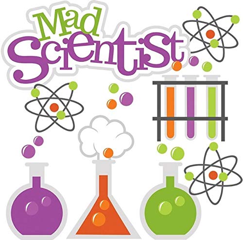 Mad Scientist Clip Art Beaker Test Tubes Edible Cake Topper Image ABPID00843 - 1/4 sheet