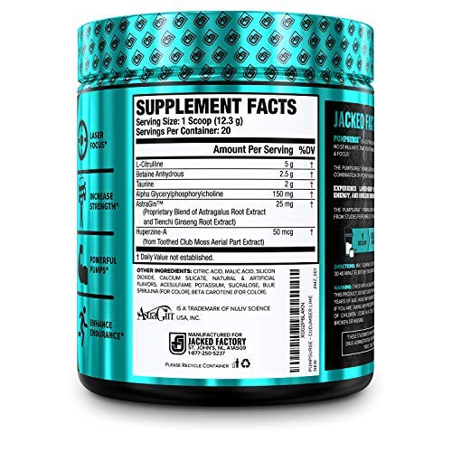PUMPSURGE Caffeine Free Pump & Nootropic Pre Workout Supplement Non