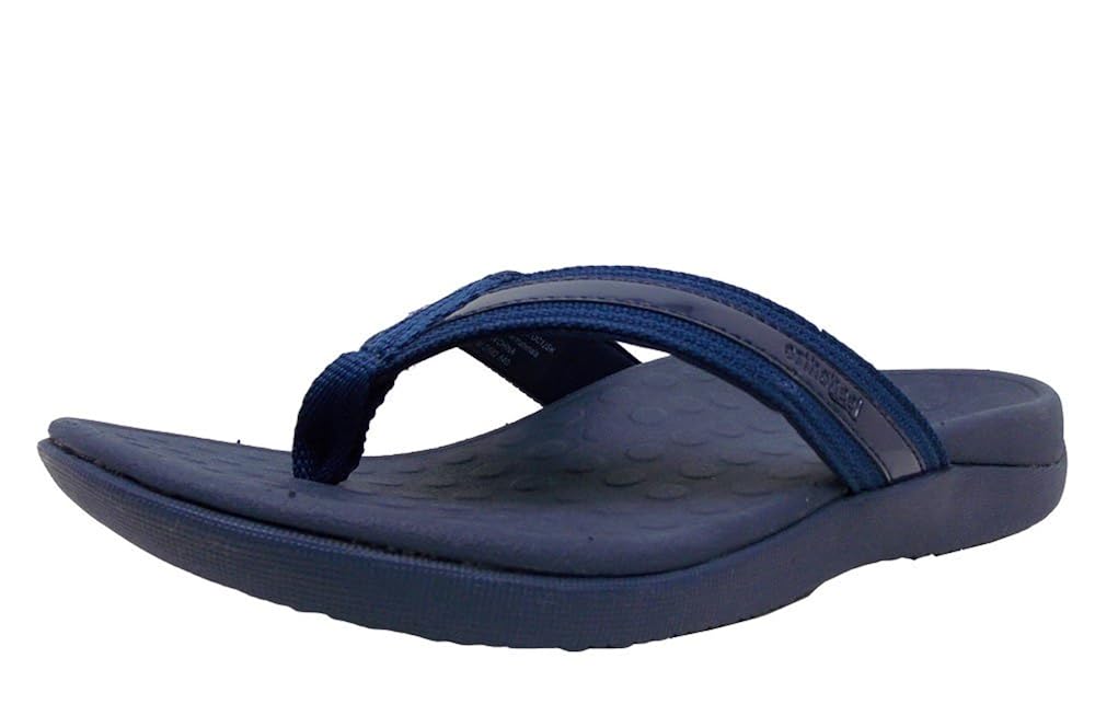 Amazon.com | ORTHAHEEL Tide Comfortable flip Flops Navy | Sandals
