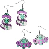 Acrylic UFO Aliens Drop Dangle Earrings Creative Space Earrings Set Funny Cat Novelty Earrings Cute Jewelry Gift for Women