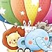 DECOWALL DA-1606N1406A Animal Hot Air Balloon Height Growth Chart and Train Kids Wall Stickers Wall Decals Peel and Stick Removable Wall Stickers for Kids Nursery Bedroom Living Room d?cor