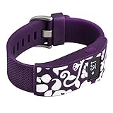 French Bull - Fitbit Charge/Fitbit Charge HR Slim Designer Sleeve - Band Cover - Vines plum/white