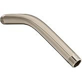 123815BN 8 Inches Brushed Nickel Shower Arm, Shower Pipe Arm Extension with 1/2-Inch Universal Threads Replacement Parts for 