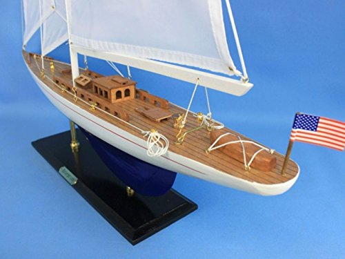 Hampton Nautical Wooden Model Sailing Yacht Enterprise, 35"