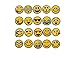 Ximkee Assorted Color Smile Cry Happy Cool Expression Alphabet A-Z Letters Appliques Iron on Patches (Expression 24pcs)