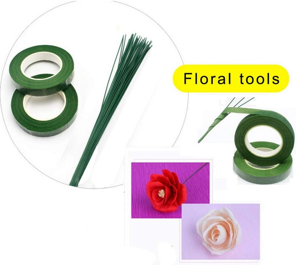 Nuoshen Floral Arrangement Kit - Tapes, Wraps, Wire Cutter, Green Tape, 22 & 26 Gauge Stem Wire for Bouquet Wrap Florist - Image 3