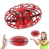 Joyfun Flying Ball Air Magic Hogs Mini Drones for Kids Hand Controlled RC Toy Helicopter UFO Cool Toys for Boys Girls Gifts with LED Lights Birthday Christmas Red