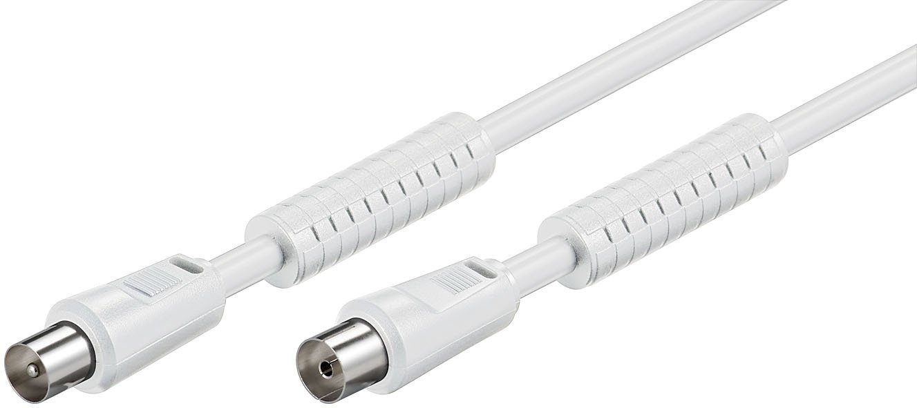 Goobay 27469 Antenna cable with ferrite (80 dB) 2x shielded - Coaxial male > Coaxial female (fully shielded)