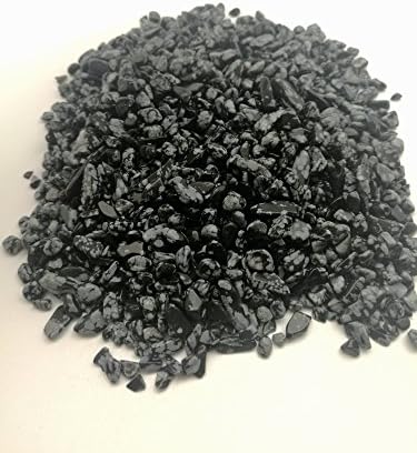 Hengshang Snowflake obsidian Tumbled Stones Small Chips Healing Gem Reiki Wicca Crystal Stones Pieces -To Home Decoration