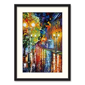 Black Framed Oil Painting Scenery Home Artwork for...