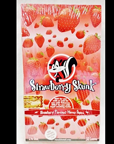 Full Box Skunk Brand 1 1/4 Strawberry Flavored Hemp Rolling Papers 32 Per Pack