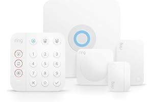Ring Alarm 5-Piece Kit (newest model), Wireless smart home or business security system, expandable, easy setup, Mobile App Co