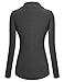 Ninedaily Womens Business Tops Lapel V Neck Slimming Long Sleeve Office Blouse Gray