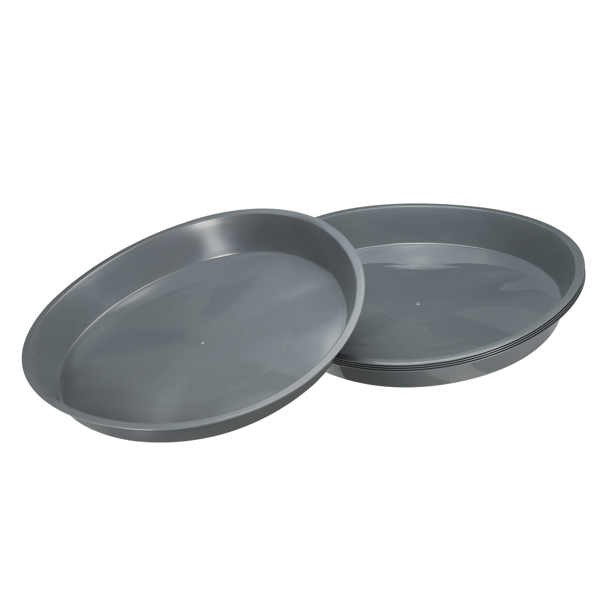 M METERXITY 5 Pack Planter Saucers - Plastic Plant Tray Flowerpot Drip Trays Round Apply to Outdoor/Garden (12 Inch/ 30.5cm, Grey)