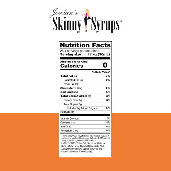 JORDANS SKINNY SYRUPS JORDAN SKINNY SYRUP SUGAR FREE SALTED CARAMEL,ONE 25.4 OUNCE BOTTLE