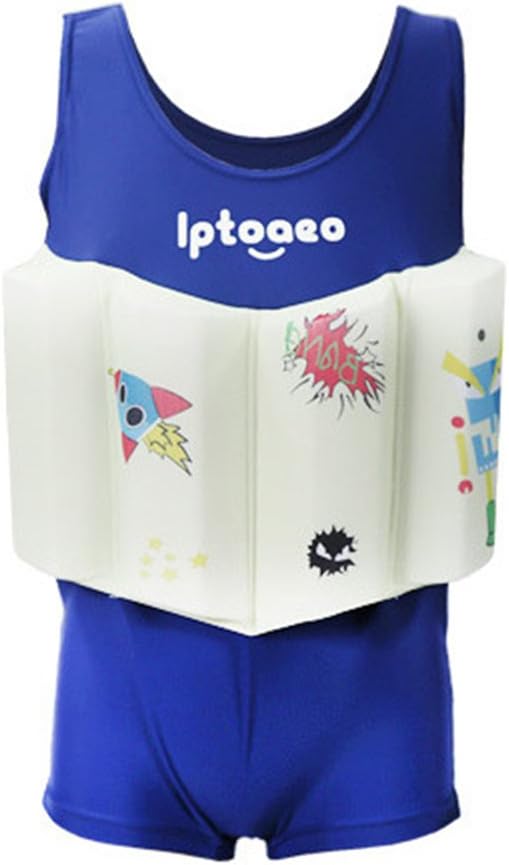 Boys Float Suit Floating Swimsuit Kids One Piece Sleeveless Buoyancy Swimwear