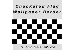 ROLLING BORDERS Checkered Flag Cars Wallpaper Border-6 Inch (No Edge)