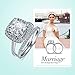 TIVANI Women's 2PCS Pretty 18K White Gold Plated Princess Cut CZ Bridal Engagement Wedding Band Set Best Anniversary Promise Rings for Her Eternity Love Collection Jewelry Heart Arrow Rings (10)