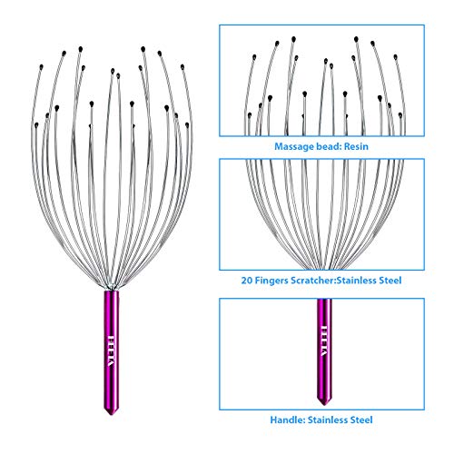 HEETA 2Pack Head Scalp Massagers, 20 Fingers Scratcher for Deep