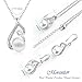 Morenitor Jewelry Set Gold Plated Faux Pearl Pendant Necklace Dangle Earring Stud Set Gifts for Women
