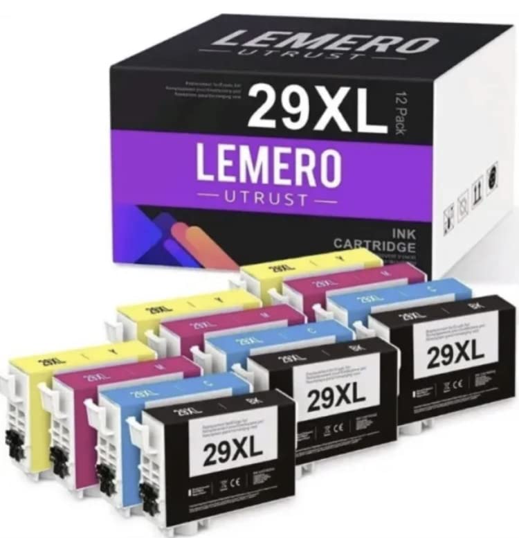 LEMEROUtrust 29XL Ink Cartridges Compatible for 29 XL for Expression Home XP-342 XP-245 XP-345 (3xBK/3xC/3xM/3xY,12-Pack)