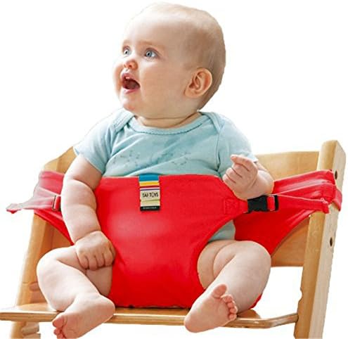 Ying Te Kai Portable Baby Safety Seat Belt Baby Travel Chair Carrier Security Baby Dining Lunch Harness Kid Chair Feeding Seat Chair (red)