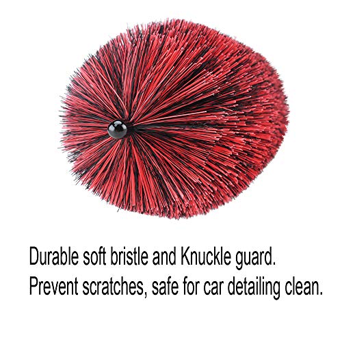 IPELY Car Wheel Rim Detailing Brush with Long Soft Bristle, Professional Car Detailing Tools Kit for Tire, Rim, Engine, Motorcycle
