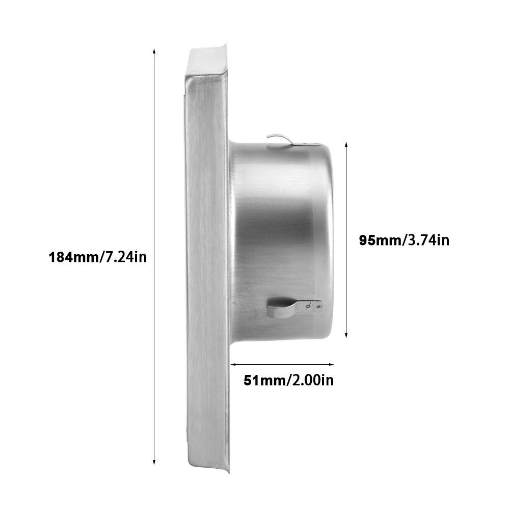 Ausla Square Air Vent Grill, 95mm Stainless Steel Wall Duct Cover, Silver - Image 4