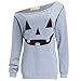 lymanchi Women Slouchy Shirts Halloween Pumpkin Long Sleeve Sweatshirts Pullover