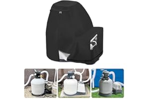 Bitubi Sand Filter Pump Cover,Waterproof Anti-UV Above Ground Pool Pump Cover,Suitable for Most Popular Brands Sand Filter on Market (Black)