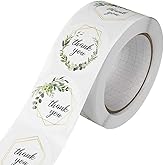 2" Thank You Stickers Roll, 500 Pcs 4 Designs Colors 50 mm Round Big Packaging Stickers, Thank You Labels for Packaging Boxes, Business Merchandise Bags, Gifts and Envelopes