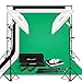 CRAPHY Photo Studio Umbrella Lighting Kit 1250W 5500K Photography Daylight Umbrella with Muslin Backdrop Kits(9x6FT White Black Green),Background Stand Kit(10x6.5FT)