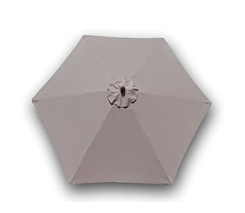 9ft Umbrella Replacement Canopy 6 Ribs in Taupe (Canopy Only)