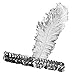 Roaring 20's Silver Sequined Showgirl Flapper Headband w/White Feather Plume