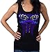 Hot Leathers Brass Knuckles Corset Ladies Biker Tank Top (Black, X-Large)