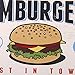 Tinksky Best in Town Hamburgers Retro Vintage Tin Sign Poster Style Wall Art Pub Bar Decor