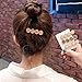 Crystal Hair Clips for Women Glitter Sparkly Round Hairgrip Duckbill Hair Barrettes Geometric Hair Pins Alligator Hair Accessories for Wedding(4 Pieces, Gray/Pink/White/Champagne)