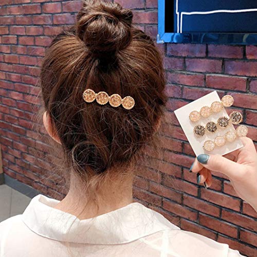 image for Messen Crystal Hair Clips for Women Glitter Sparkly Round Hairgrip Duc