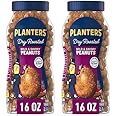 PLANTERS Dry Roasted Bold & Savory Peanuts, Party Snacks, Plant-Based Protein, 16 Oz Jar (Pack of 2)