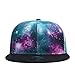 Quanhaigou Galaxy Snapback Dad Hat,Green Purple Unisex Flat Bill Baseball Cap,Space Stars Hats