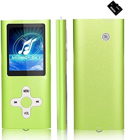 Goldenseller Mp3 / Mp4 Player, with 16GB Micro SD Card, Media Player, Portable Videos Player, Music Player, Voice Recording Player, Supporting MP3, WMA, JPEG and TXT files (16GB,Green)