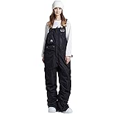 Come Wonka Women and Men's Ski Overalls Waterproof Snow Bibs Ski Pants Windproof Insulated Overalls Pants Outdoor Snowboard Pant Black