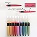 Lighted Crochet Hooks with Case Value Pack 9/pkg Set LED Lite Hooks - Ergonomic Soft Grip Handle Needles for Arthritic Hands & Organizer. Color Coded Illuminated Set of 9 Hooks Size 2,5mm To 6,5mm