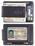 NapaWalli Genuine Magnetic Napa Leather Front Pocket Money Clip Slim Minimalist Wallet Made with Powerful RARE EARTH Magnets Plus RFID Blocking (napa black)